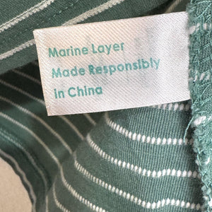 Marine Layer Shirt Womens Small Stripe Cropped Boxy Summer Modal 15158