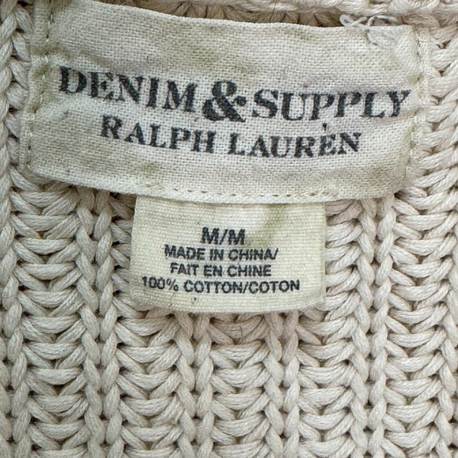 Ralph Lauren Denim & Supply Ivory Toggle Cardigan Sweater Size Medium