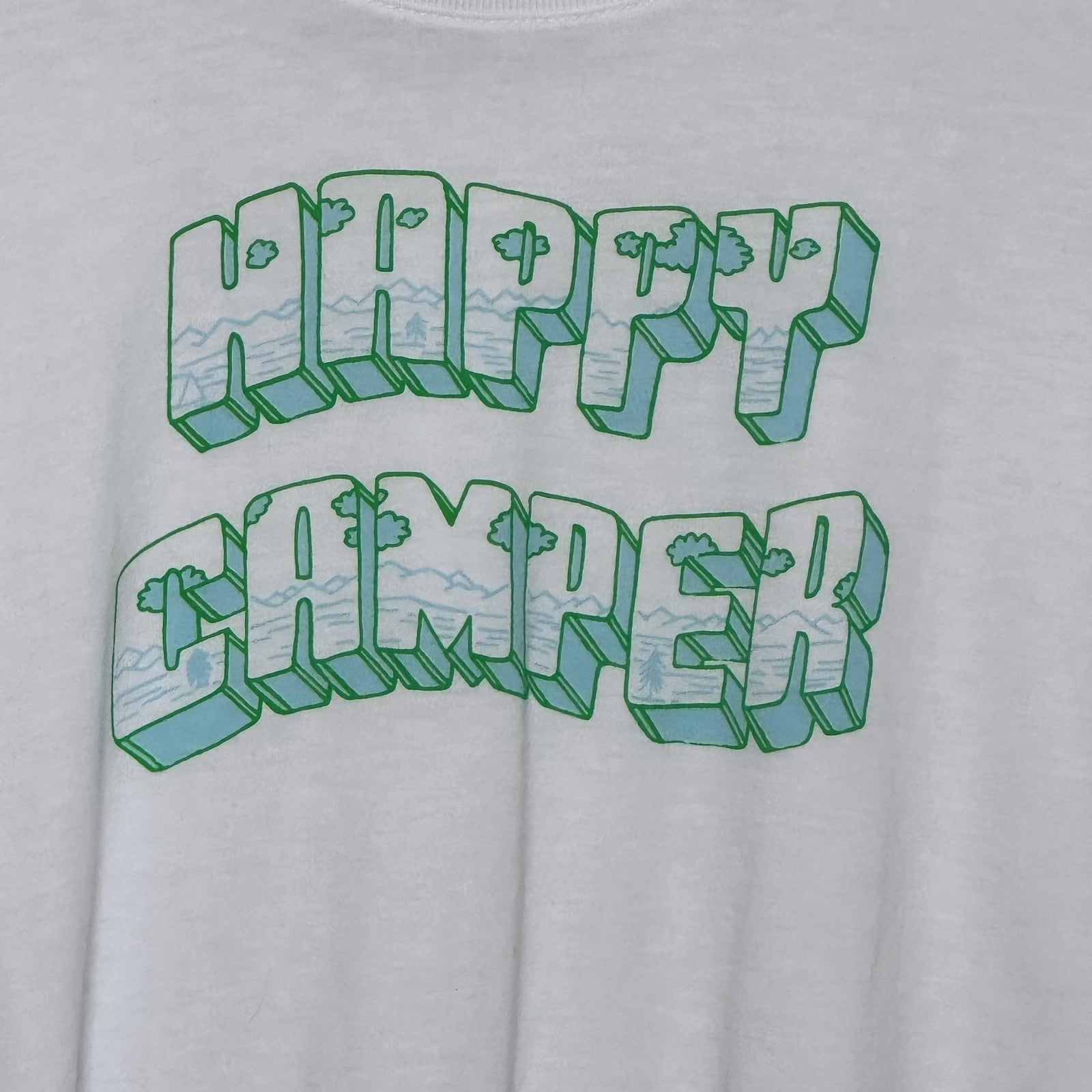 Cotopaxi Shirt Womens Large White Happy Camper Graphic Outdoor Camping Tee