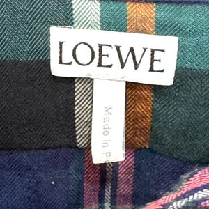 LOEWE Plaid Patchwork Check Long Shirt Tunic / Dress Size XXS (FR 32)