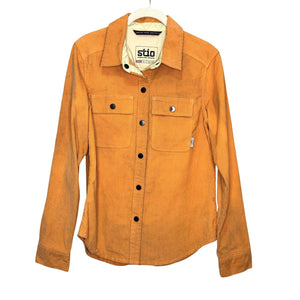 Stio Shirt Jacket Womens Small Orange Corduroy Organic Cotton Outdoor Western