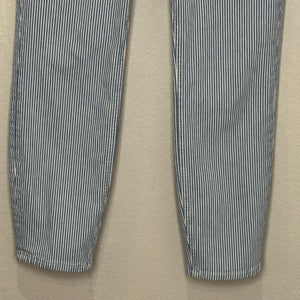 Boden Jeans Womens 6R Blue White Railroad Stripe Slim Straight Cropped Stretch