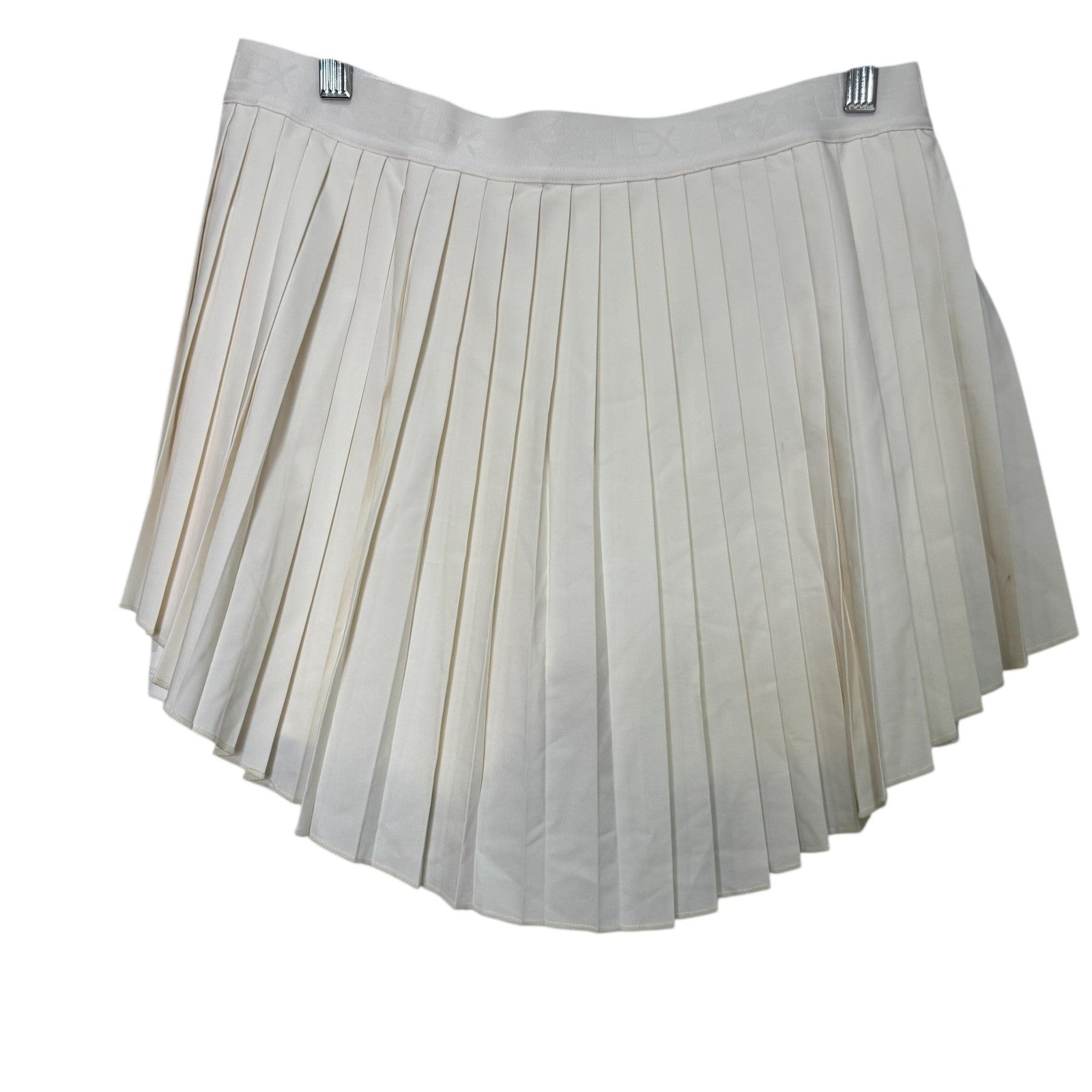 PopFlex Exquisite Skort Womens Large Ivory Pleated Tennis High Waist Pockets