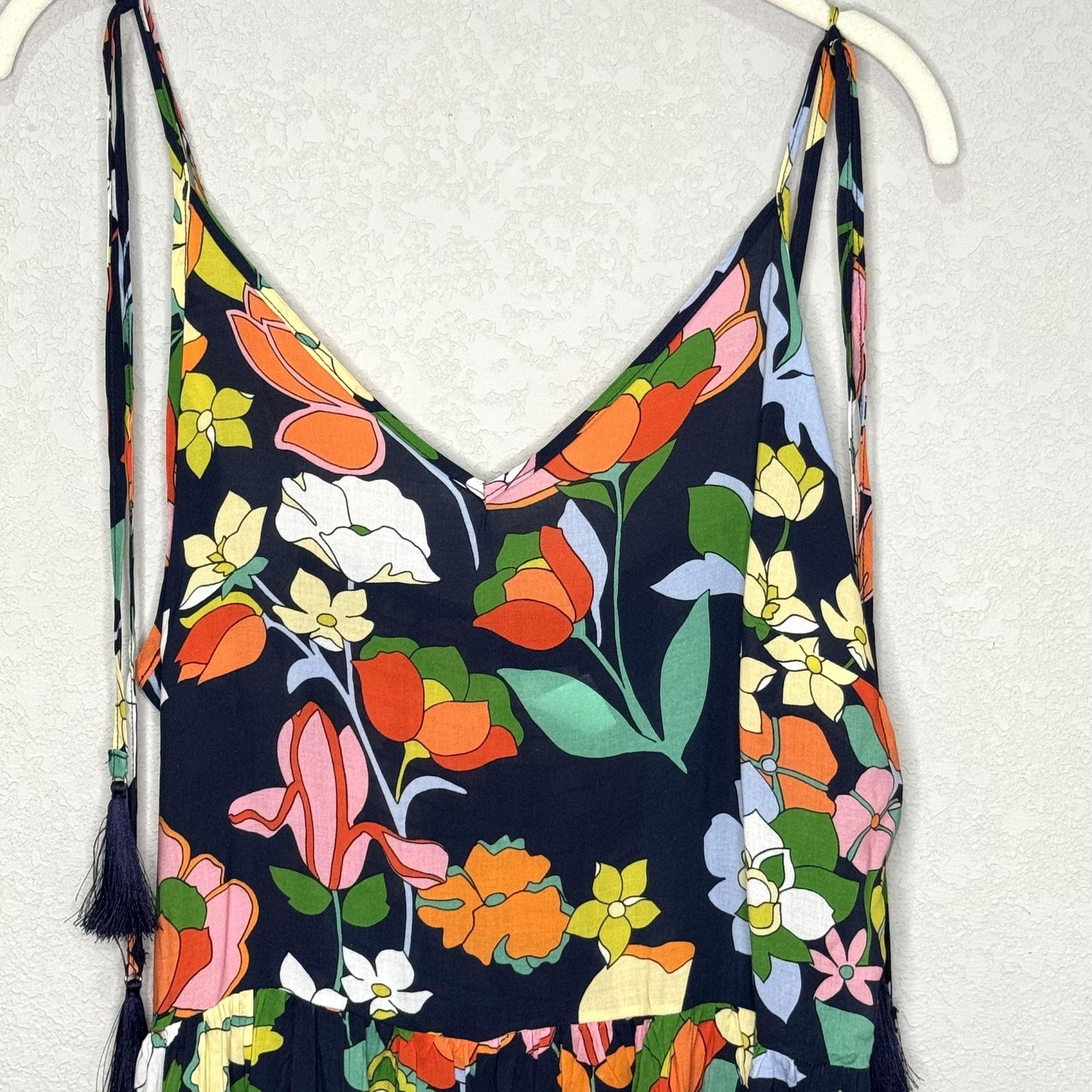 Kate Spade Romper Cover Up Womens Medium Blazer Floral Sleeveless Tassel Dress