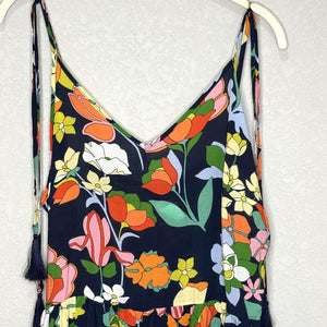Kate Spade Romper Cover Up Womens Medium Blazer Floral Sleeveless Tassel Dress