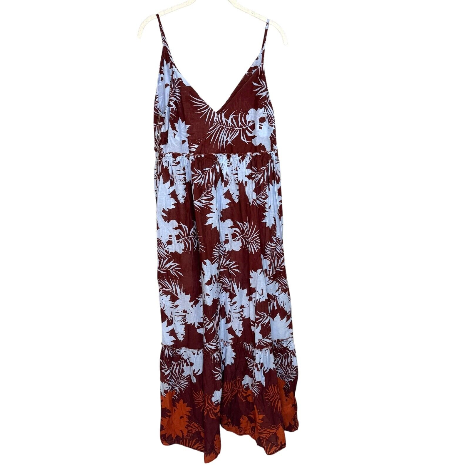 Seafolly Maxi Dress Size Small $149 NEW Wild Tropics Beach Brown Floral