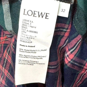 LOEWE Plaid Patchwork Check Long Shirt Tunic / Dress Size XXS (FR 32)