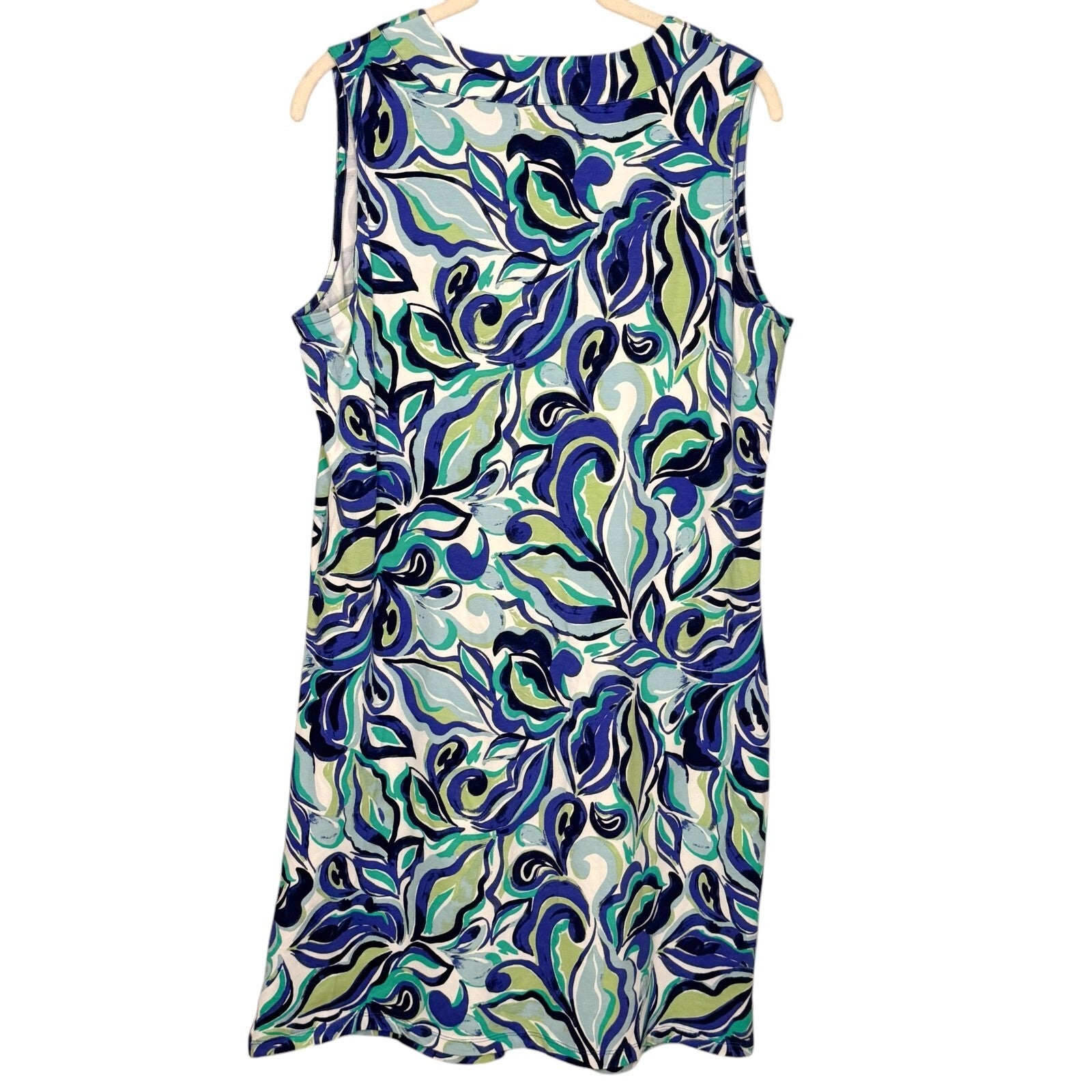 Coolibar Dress Size Medium Oceanside Sleeveless Tank UPF 50 Blue Print