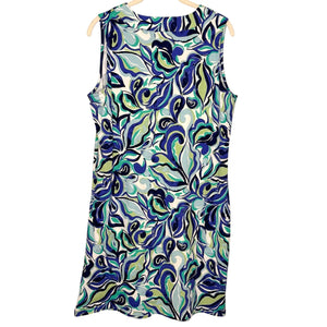 Coolibar Dress Size Medium Oceanside Sleeveless Tank UPF 50 Blue Print