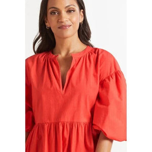 Sundry For Evereve Coral The Anywhere Tiered Dress Size Medium NEW $138