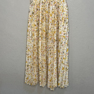 J. CREW Smocked-waist Pleated Dress In Yellow Soft Posies Size 4 NEW $148