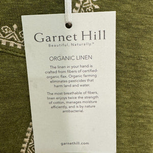 Garnet Hill Green Organic Linen Embroidered Dolman Sleeve Shirt Size Large