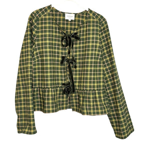 Sezane Brenda Shirt Size Small Green Wakefield Check $145