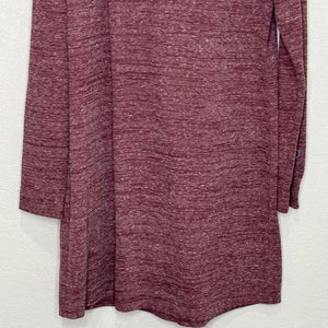 Kuhl Hooded Tunic Dress Womens Large Maroon Heather V Neck Long Sleeve Pullover