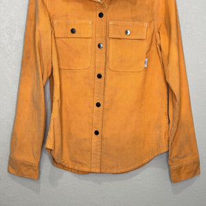 Stio Shirt Jacket Womens Small Orange Corduroy Organic Cotton Outdoor Western