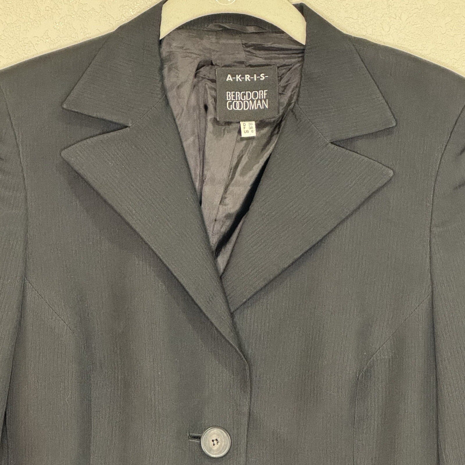 Akris x Bergdorf Goodman Blazer Jacket Size 6 Silk Black