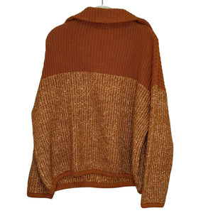 Varley Sweater Willard Knit Half Zip Sweater Size Small Rust $178