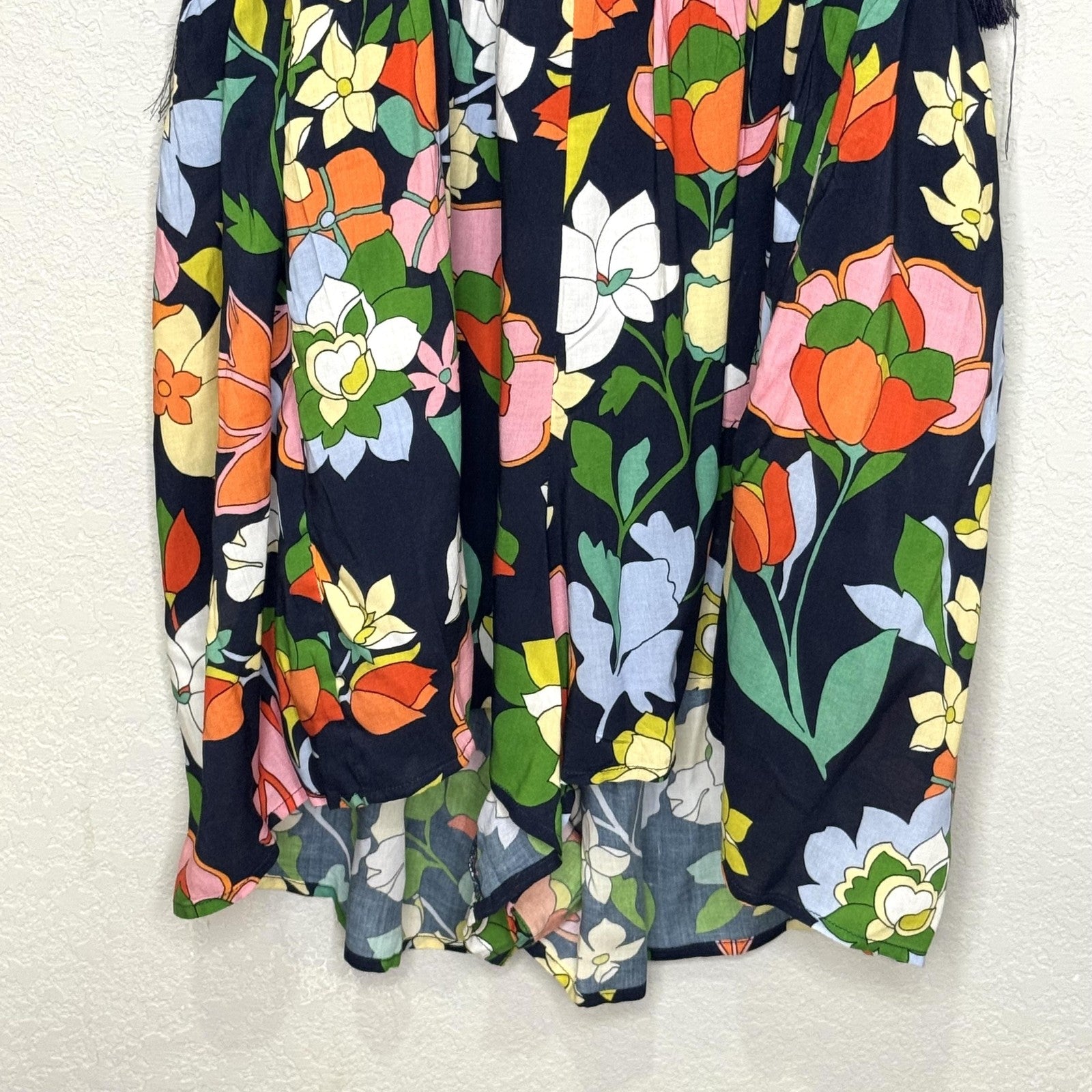 Kate Spade Romper Cover Up Womens Medium Blazer Floral Sleeveless Tassel Dress