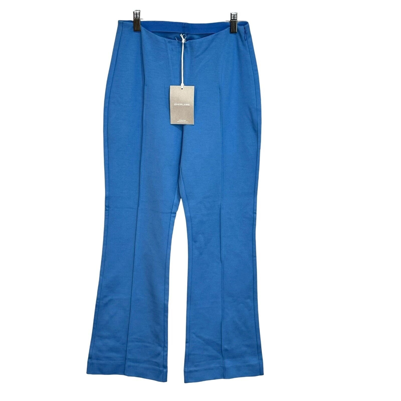 Everlane NEW Blue Cotton Blend Dream Kick Flare Pull On Pant Size Small $99