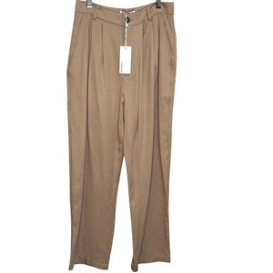 Reformation Mason Wide Leg Pants Size 6 Ankle Trousers Khaki Tan