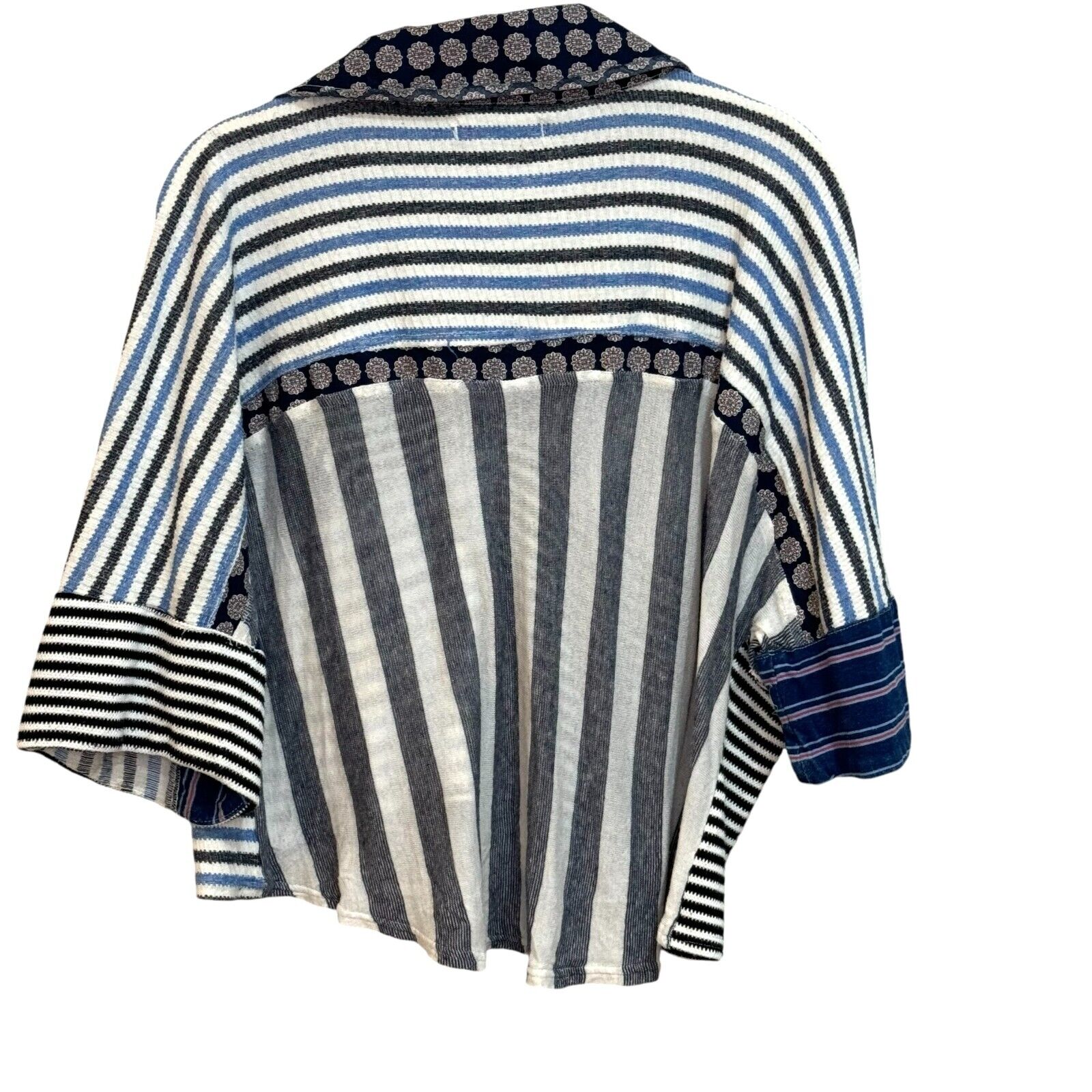 Free People The Stripe Is Right Top Blue Mix Print Size XS