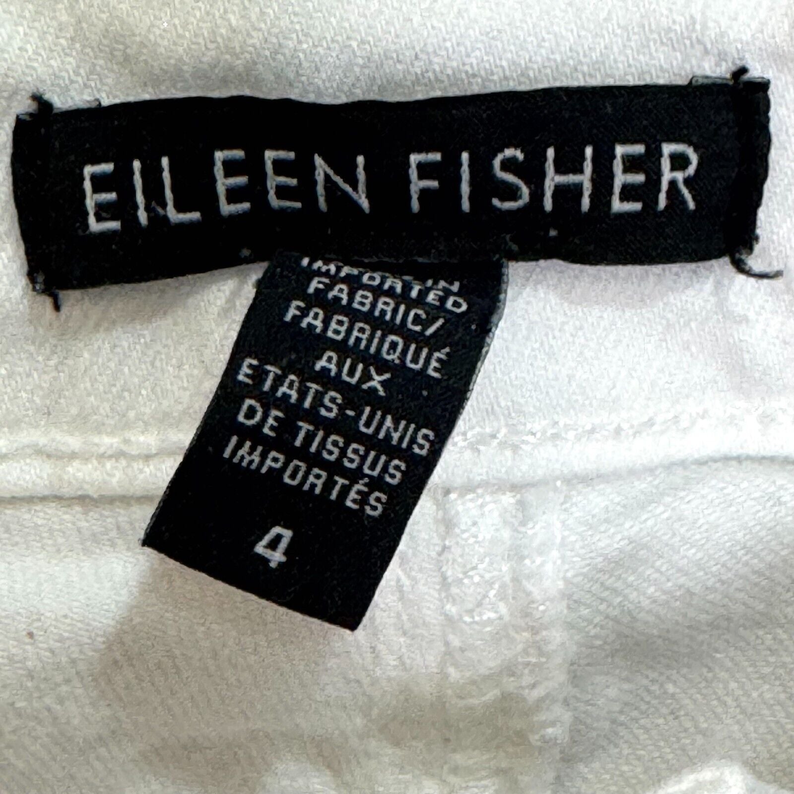 Eileen Fisher White Jeans Size 4 Organic Cotton Denim Slim Jean