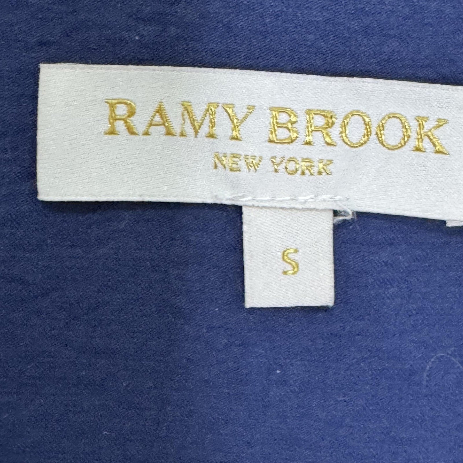 Ramy Brook Nomi Dress Womens Small Navy Button Front Belted Sleeveless Midi
