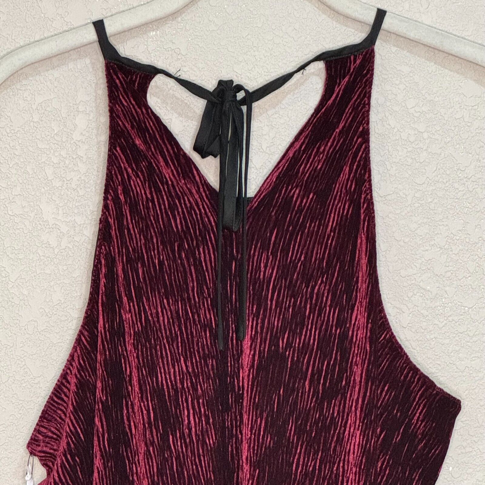 Amanda Uprichard Maroon Raven Velvet Sleeveless Top Size Small NEW $188