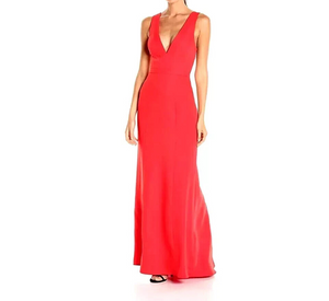 BCBGMAXAZARIA Maxi Dress Evening Gown Size 10 Bright Poppy Red Riva NEW $368