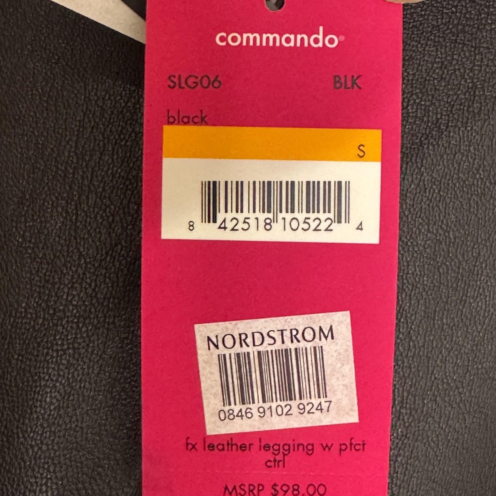 Commando Leggings Womens Small Black Faux Leather Perfect Control Made USA SLG06