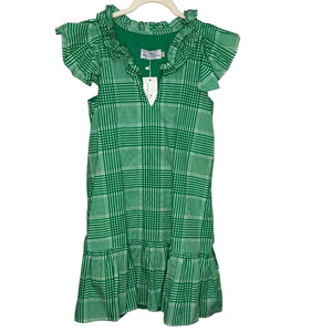 Never A Wallflower Rachel Mini Dress Size XS New $288 Kelly Green White Plaid