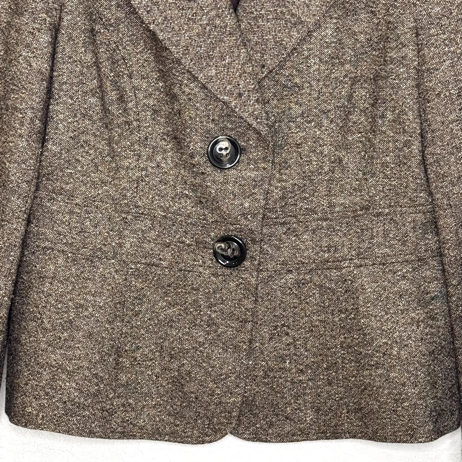 Talbots Blazer Womens 8 Wool Silk Blend Italian Fabric Tweed Jacket Classic