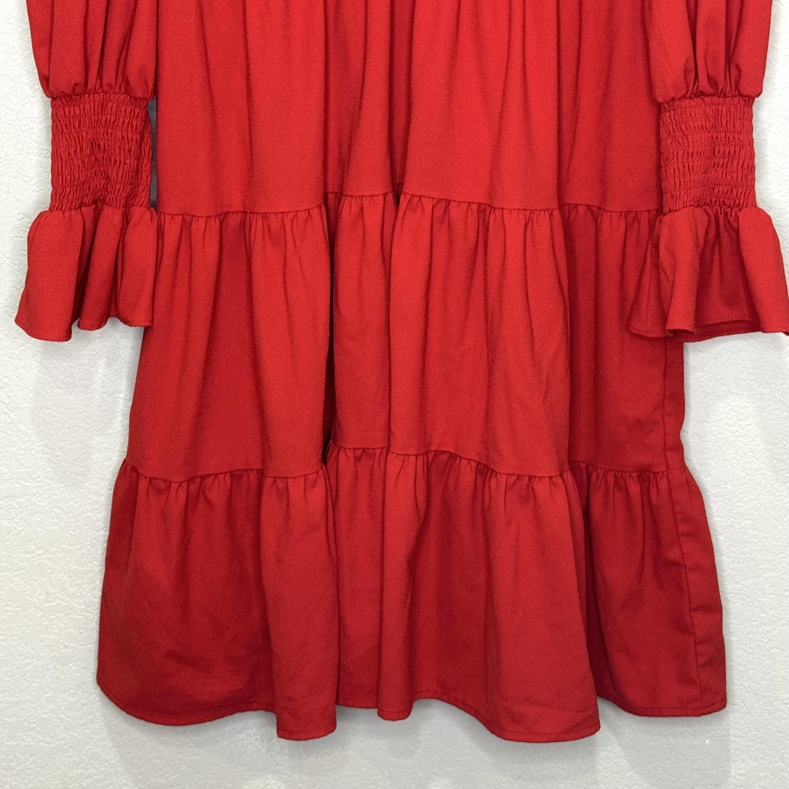 Tuckernuck Pomander Place Dress Womens XS V Neck Long Sleeve Tiered Ruffle Boho