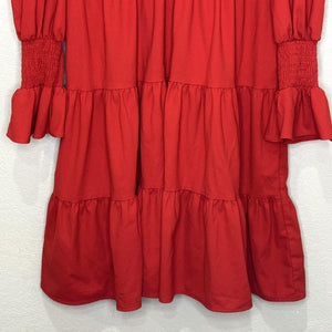 Tuckernuck Pomander Place Dress Womens XS V Neck Long Sleeve Tiered Ruffle Boho