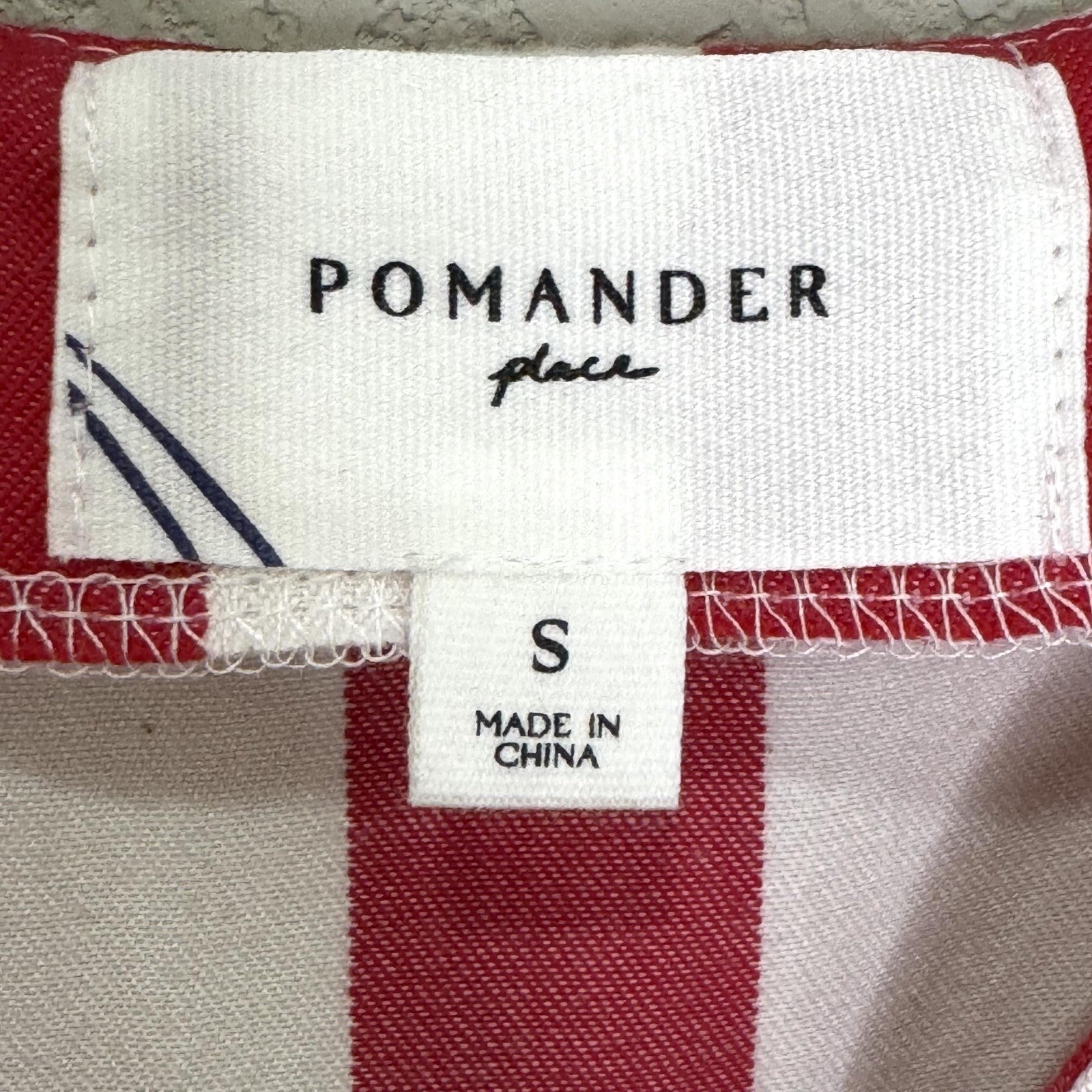 Pomander Place Dress Womens Small Striped Split Neck Pocket Midi Casual Summer