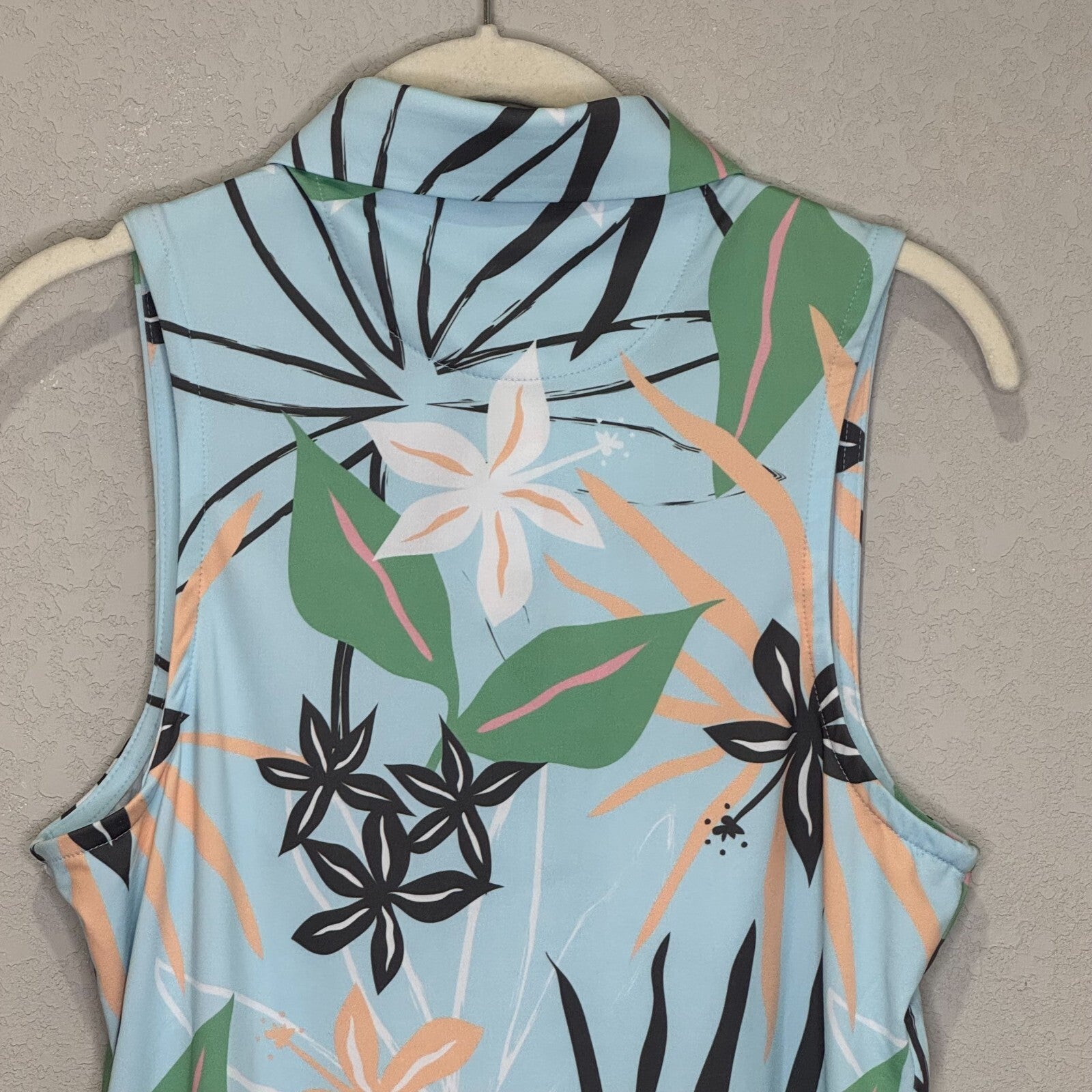 Bad Birdie Sleeveless Top Polo Size Small Golf Floral Embroidered Ventana Canyon