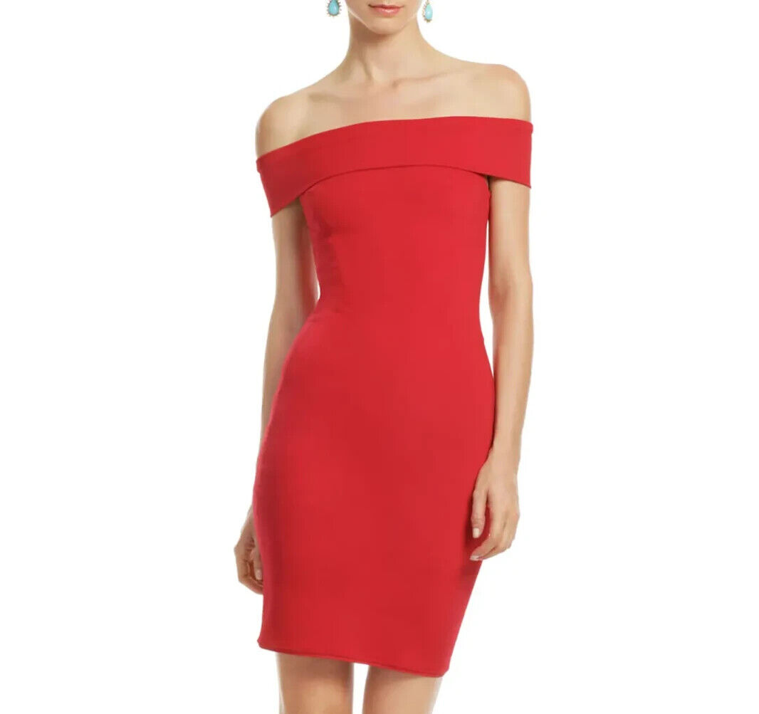 Halston Heritage NEW Lipstick Red Smooth Operator Sheath Mini Dress Size 6 $475