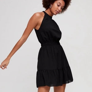 Aritzia Wilfred NEW Black Sleeveless Effet Dress Size Medium $138