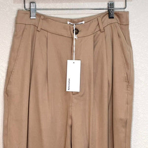 Reformation Mason Wide Leg Pants Size 6 Ankle Trousers Khaki Tan