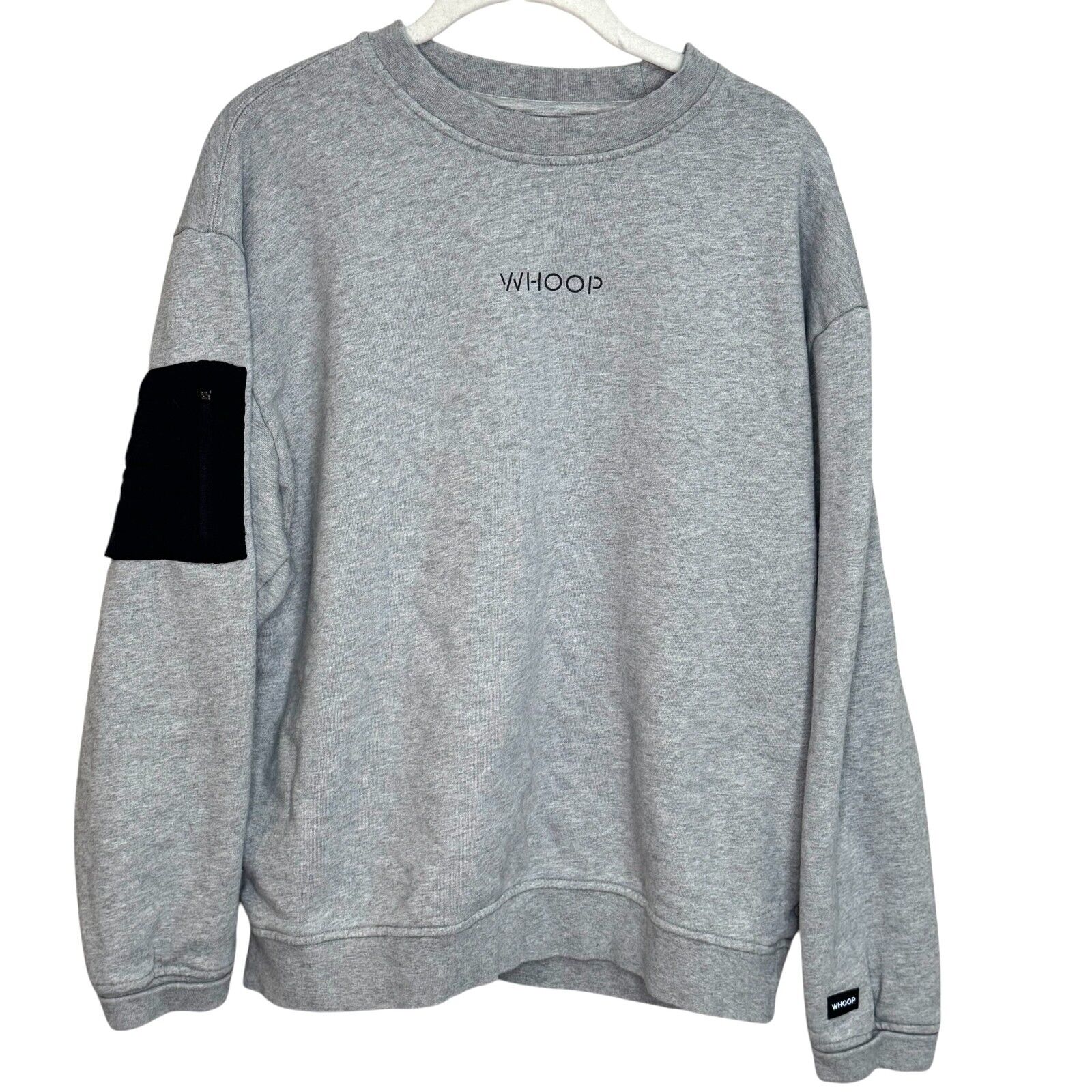 WHOOP Unisex Crewneck Sweatshirt Size Medium Grey Black Streetwear