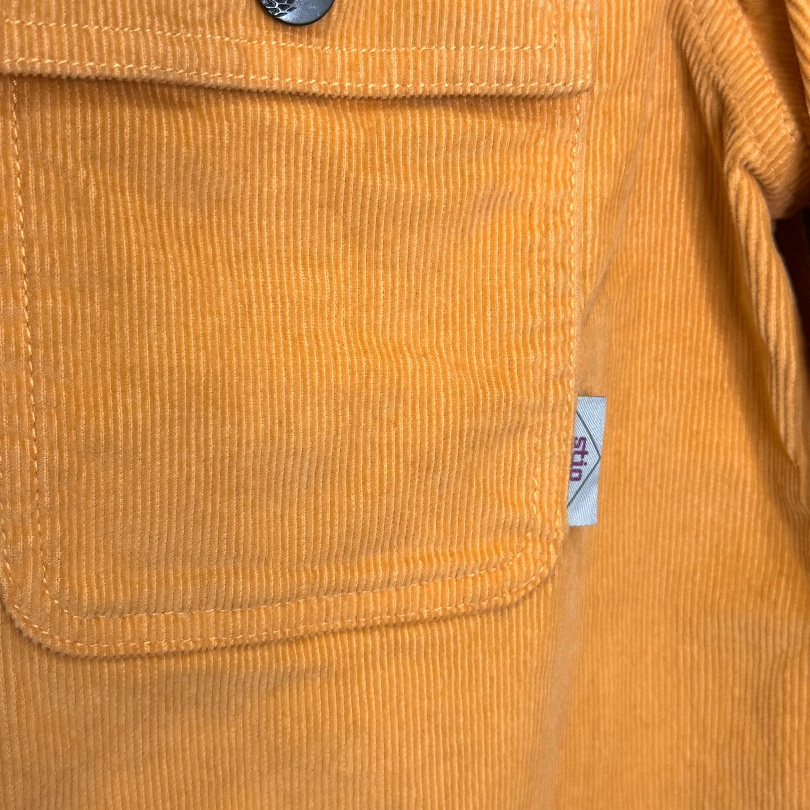 Stio Shirt Jacket Womens Small Orange Corduroy Organic Cotton Outdoor Western