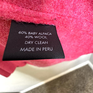 Anntarah Sweater Womens Medium Pink Baby Alpaca Wool Open Cardigan Jacket Peru