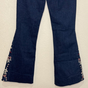 Driftwood Farrah Flare Jeans Size 28 Embroidered Boho Festival