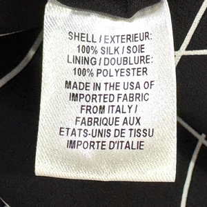 MILLY Top Size 4 Lauren Black White Check Print Silk Sleeveless Lined Tie Waist
