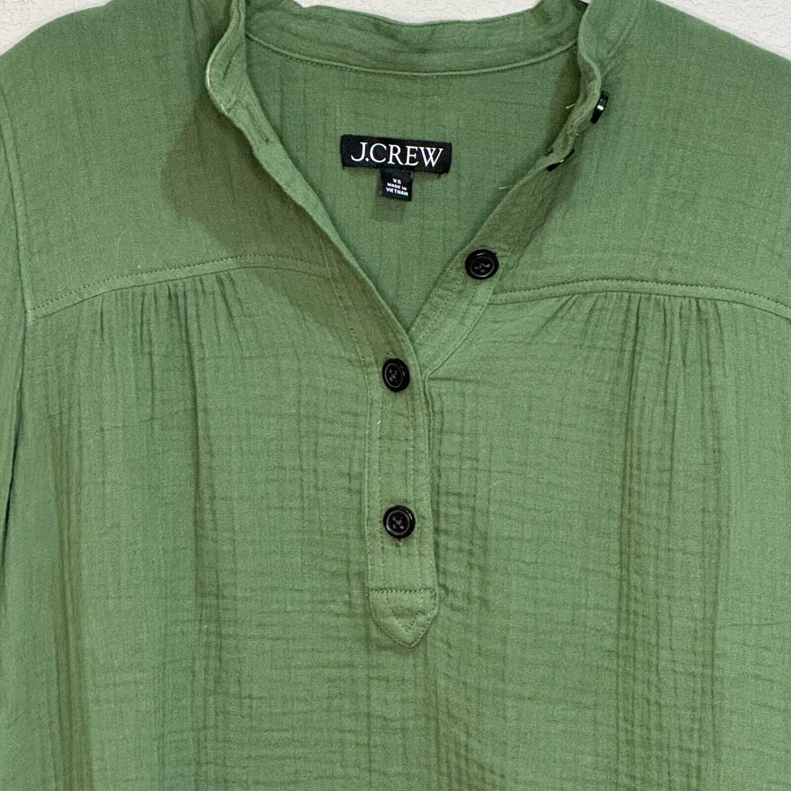 J Crew Soft Gauze Fresco Top in Utility Green Size XS