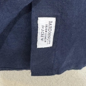 J.Crew Shirt Womens 4 Navy Baird McNutt Irish Linen Slim Button Down Long Sleeve