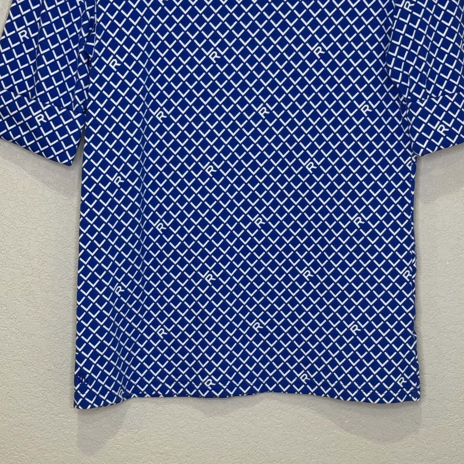 Lauren Ralph Lauren Top T Shirt Size Medium Royal Blue White Logo Boatneck
