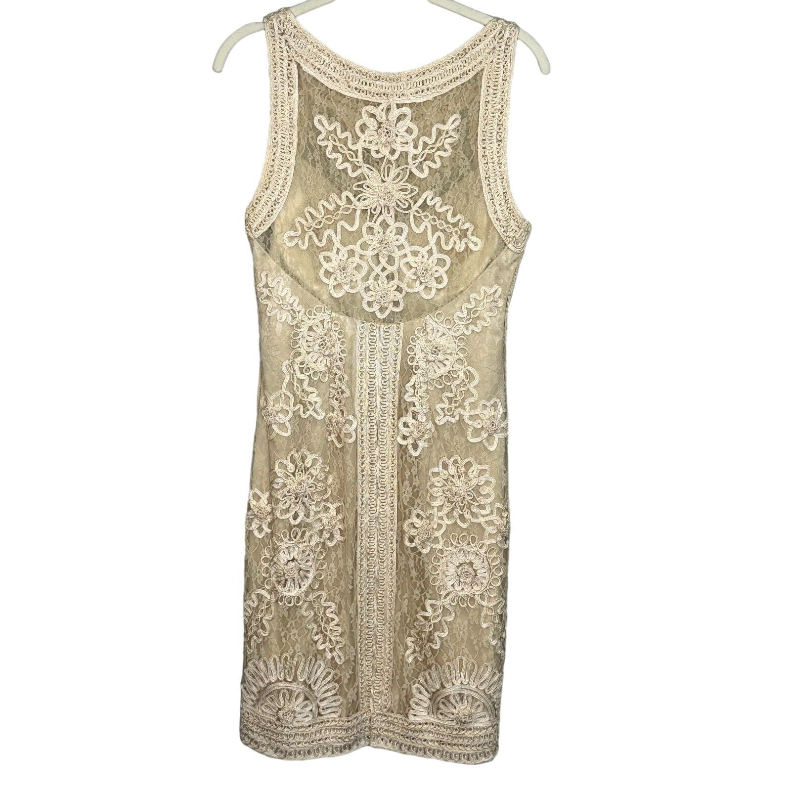 Sue Wong Nocturne Ivory Lace Sleeveless Dress Size 12