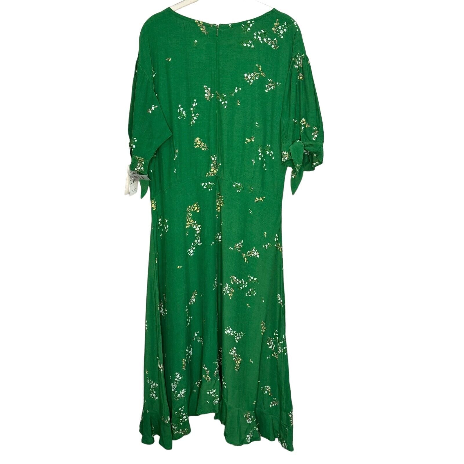 Faithfull The Brand Emilia Midi Green Floral Print Midi Dress Size 10 NEW $189