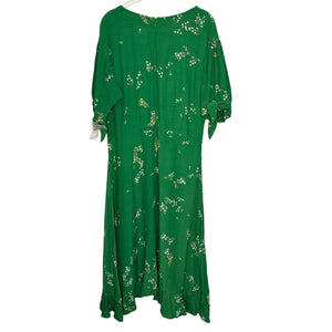 Faithfull The Brand Emilia Midi Green Floral Print Midi Dress Size 10 NEW $189